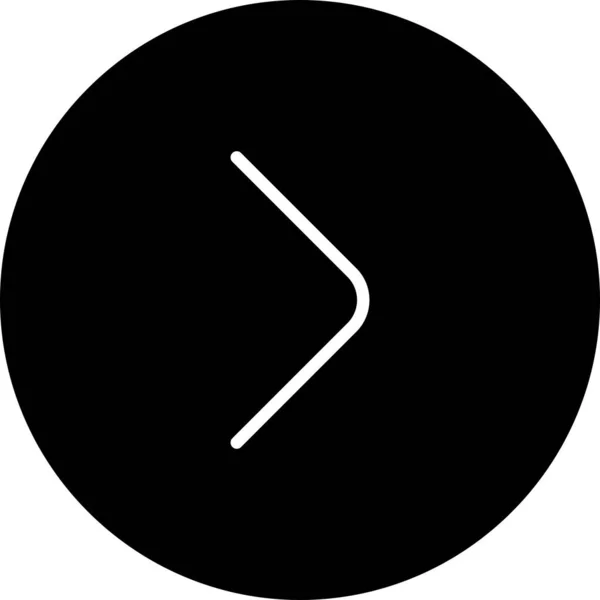 Fekete kör Jobb nyíl ikon fehér háttér — Stock Vector