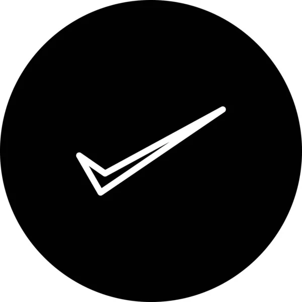 Icono de la garrapata del círculo negro con fondo blanco — Vector de stock