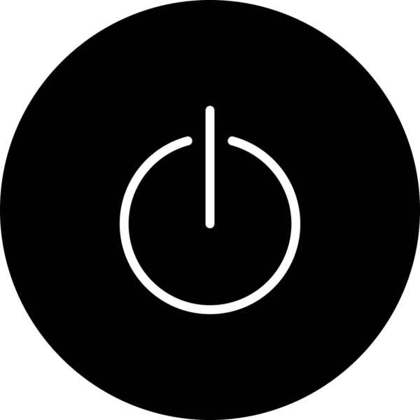 Значок кнопки выключения питания черного круга с белым фоном — стоковый вектор