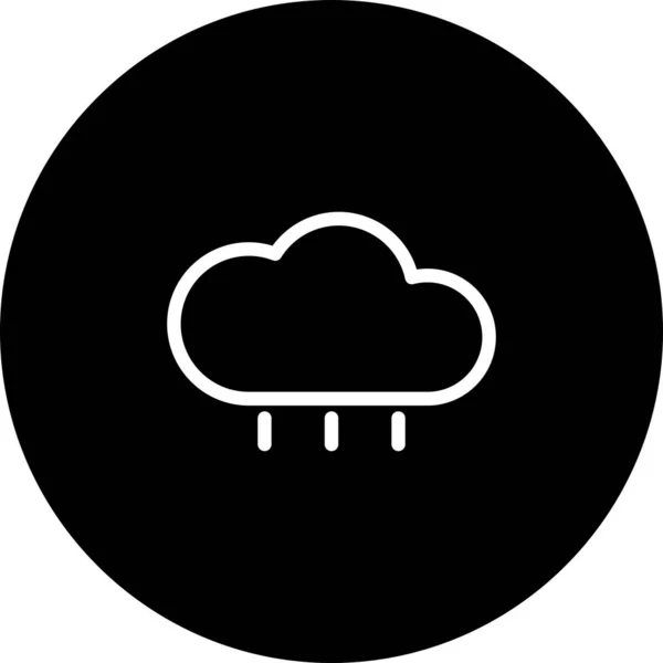 Μαύρο κύκλο βροχή εικονίδιο με λευκό φόντο — Διανυσματικό Αρχείο