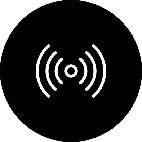Ícone do sinal da gota de ar do círculo preto com fundo branco — Vetor de Stock