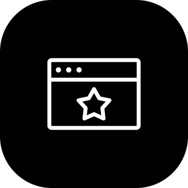 Yuvarlak Kenarlı Siyah Yıldız Tarayıcı Simgesi Beyaz Arkaplan