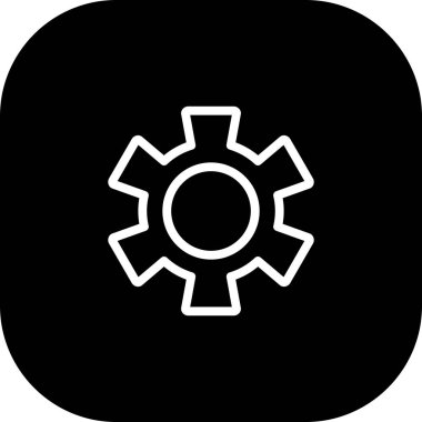 Yuvarlak Kenarlı Siyah Simgeyi Beyaz Arkaplan ile Yapılandır