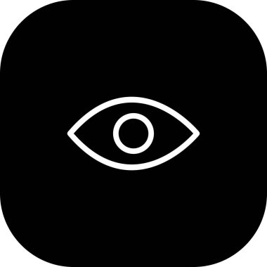 Yuvarlak Kenarlı Siyah Göz Simgesi Beyaz Arkaplan