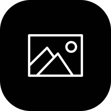 Yuvarlak Kenarlı Beyaz Arkaplan Siyah Galeri Simgesi