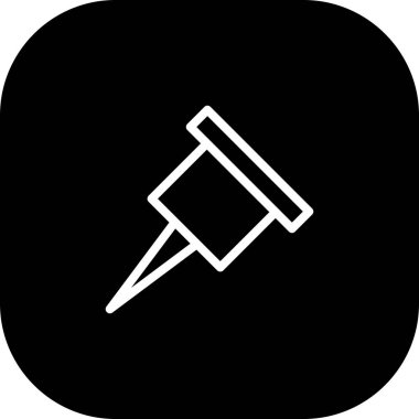 Yuvarlak Kenarlı Siyah Başparmak İğne Simgesi Beyaz Arkaplan