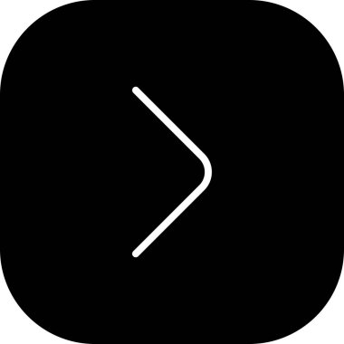 Yuvarlak Kenarlı Siyah Ok Beyaz Arkaplan Simgesi