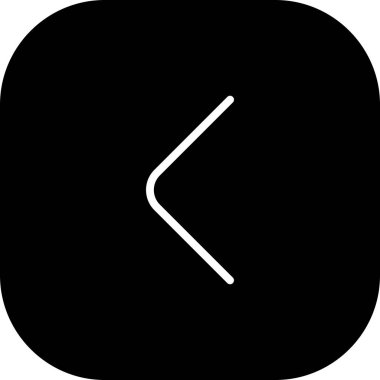 Yuvarlak Kenarlı Siyah Ok Simgesi Beyaz Arkaplan