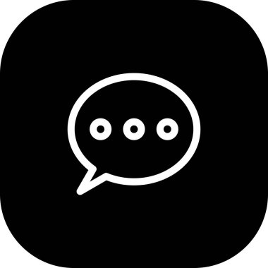 Yuvarlak Kenarlı Siyah Sohbet Simgesi Beyaz Arkaplan