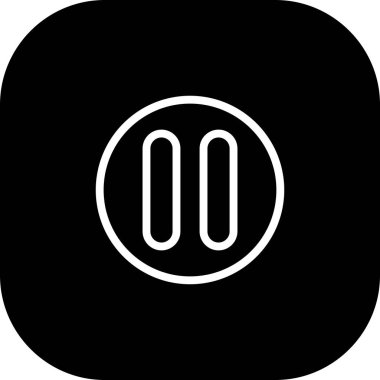  Yuvarlak Kenarlı Beyaz Arkaplan Siyah Duraklama Simgesi