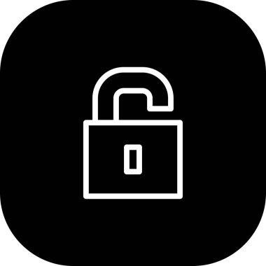 Yuvarlak Kenarlı Siyah Beyaz Arkaplan Simgesini Aç