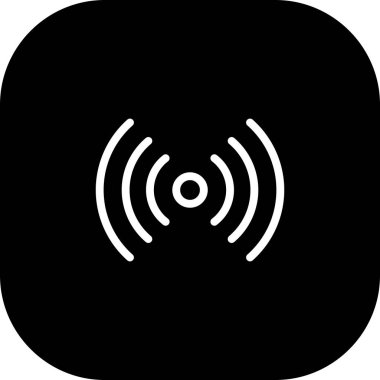 Yuvarlak Kenarlı Siyah Hava İndirme Sinyal Simgesi Beyaz Arkaplan