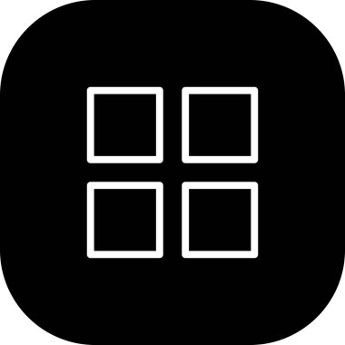 Yuvarlak Kenarlı Siyah Uygulamalar Beyaz Arkaplan Simgesi