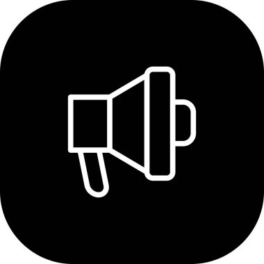 Yuvarlak Kenarlı Beyaz Arkaplan Siyah Sözcü Simgesi