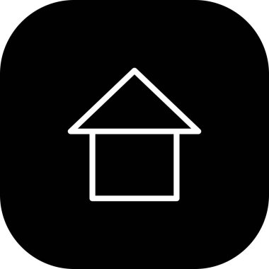 Yuvarlak Kenarlı Beyaz Arkaplan Siyah Ev Simgesi