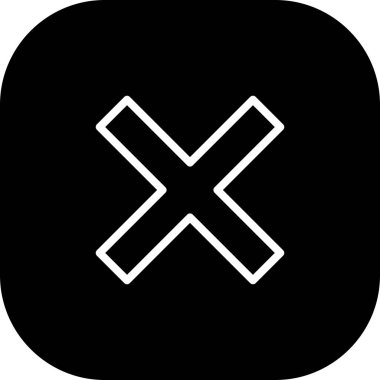 Yuvarlak Kenarlı Siyah Beyaz Arkaplan Simgesini İptal Et