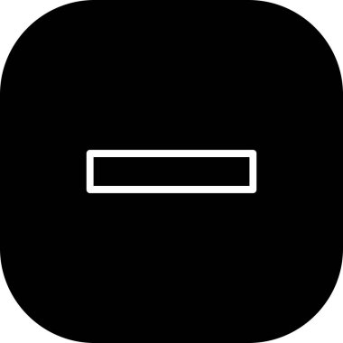 Yuvarlak Kenarlı Beyaz Arkaplan Siyah Eksi Simgesi