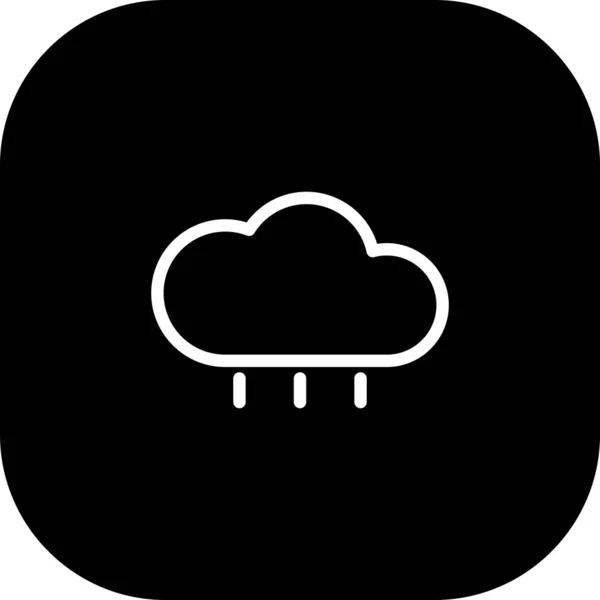 Στρογγυλή κόψη μαύρο βροχή εικονίδιο με λευκό φόντο — Διανυσματικό Αρχείο