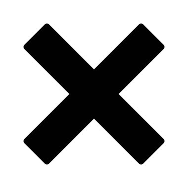 Glyph İptal simgesi arkaplanda izole edildi