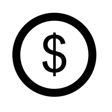 Glyph Bozuk Para simgesi arkaplanda izole edildi