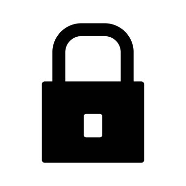 Glyph Kilit simgesi arkaplanda izole edildi