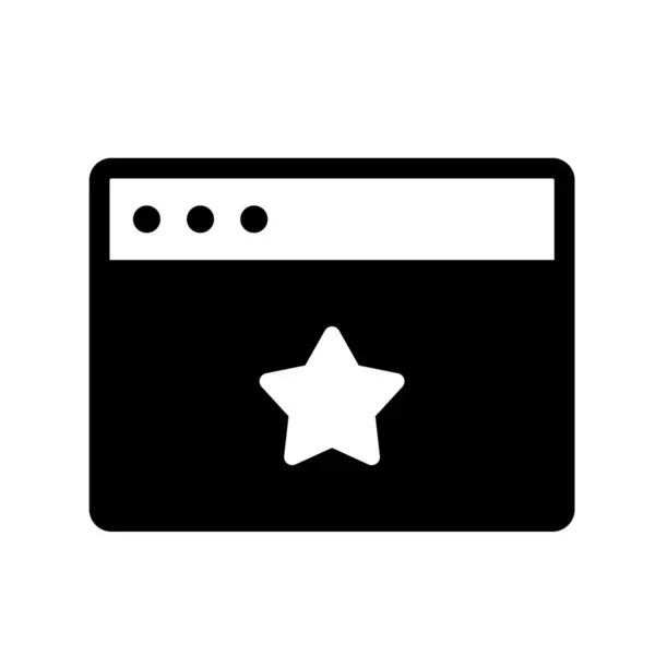 Ícone Glyph Star Browser isolado no fundo — Vetor de Stock