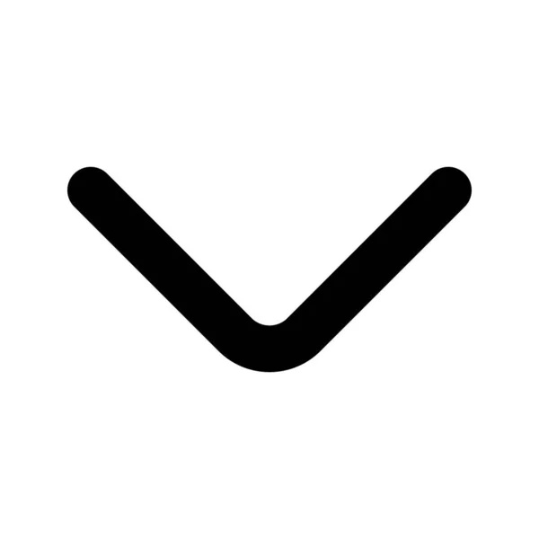 Glifo Abajo Icono de flecha aislado en el fondo — Vector de stock