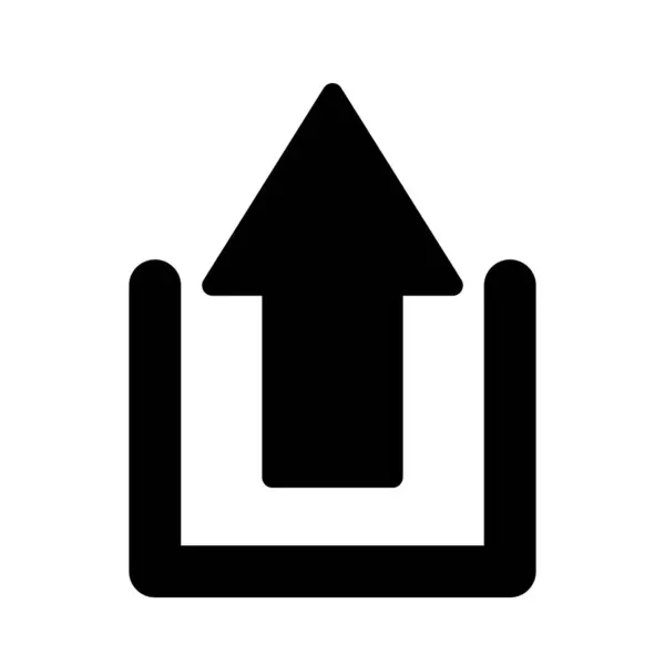 Glyph Upward Arrow pictogram geïsoleerd op de achtergrond — Stockvector