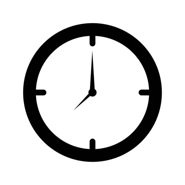 Ikona hodin Glyph izolované na pozadí — Stockový vektor