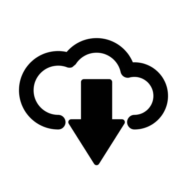 Glyph Descargar icono de nube aislado en el fondo — Archivo Imágenes Vectoriales