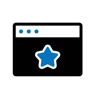 Arkaplanda Siyah ve Mavi Glyph Yıldız Tarayıcı simgesi izole edildi