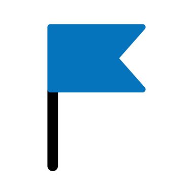 Arkaplanda Siyah ve Mavi Bayrak simgesi izole edildi