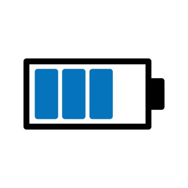 Arka planda Siyah ve Mavi İşaret Bataryası simgesi izole edildi 