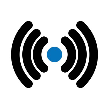 Arkaplanda Siyah ve Mavi İşaret Hava İndirme Simgesi izole edildi