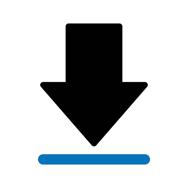 Black And Blue Glyph Stáhnout ikonu izolované na pozadí — Stockový vektor