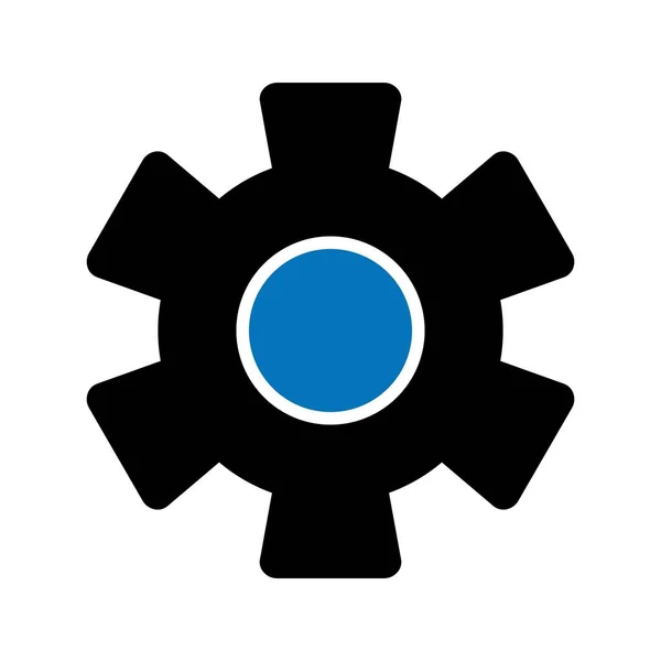 Glifo preto e azul Configurar ícone isolado no fundo — Vetor de Stock