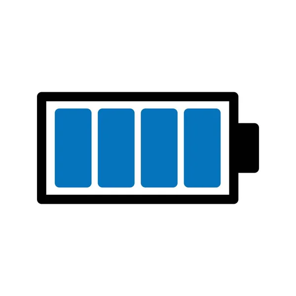 Bateria Glyph preto e azul ícone completo isolado no fundo — Vetor de Stock