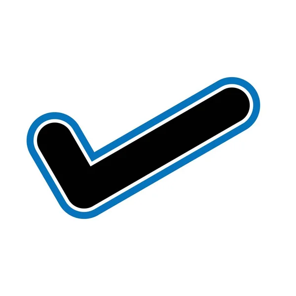 Black and Blue Glyph Check Mark icon isolated on background — стоковый вектор