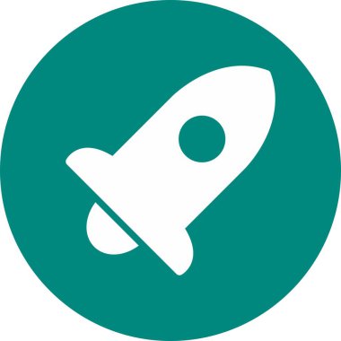 Arkaplanda roket simgesi izole edildi