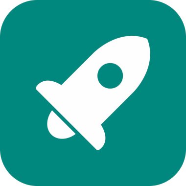 Arkaplanda roket simgesi izole edildi