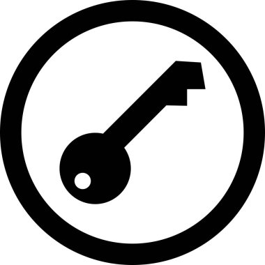 Anahtar simgesi üzerinde arka izole