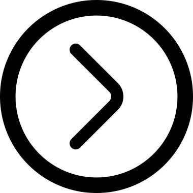 Sağ Ok simgesi arkaplanda izole edildi