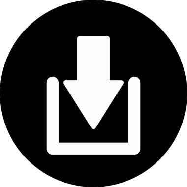 Arkaplanda aşağı doğru ok simgesi izole edildi 