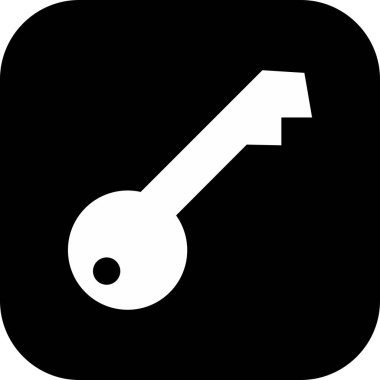 Anahtar simgesi üzerinde arka izole