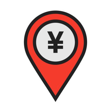 Bank Atm Yen para birimi konumu hattı web uygulama arayüzünde kullanmak üzere Simge 'yi beyaz bir arkaplan üzerine doldurdu. Ayrıca seyahat ve turizm sektöründe de kullanılabilir..