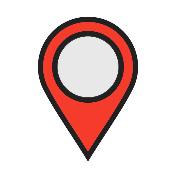 Simple Location Line Filled Icon White Background Use Web Application — 스톡 벡터