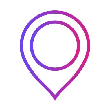 Gradient round Location Icon on a white background to use in the web application interface. It can also be used for the travel and tourism industry.