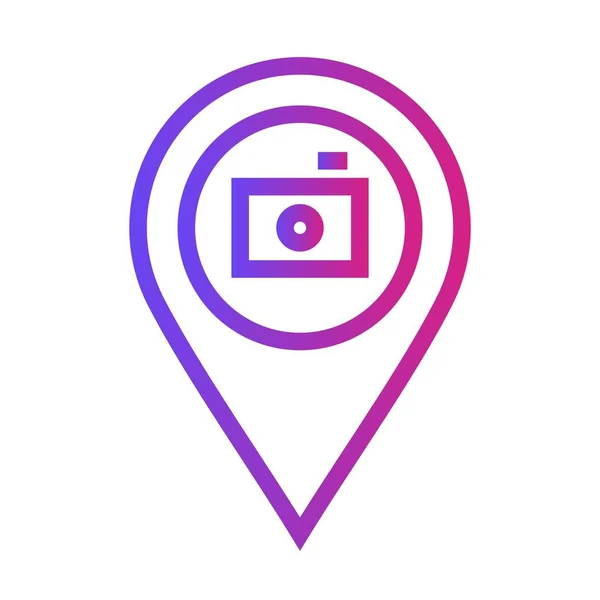 Gradient Photography Location Icon White Background Use Web Application Interface — 图库矢量图片
