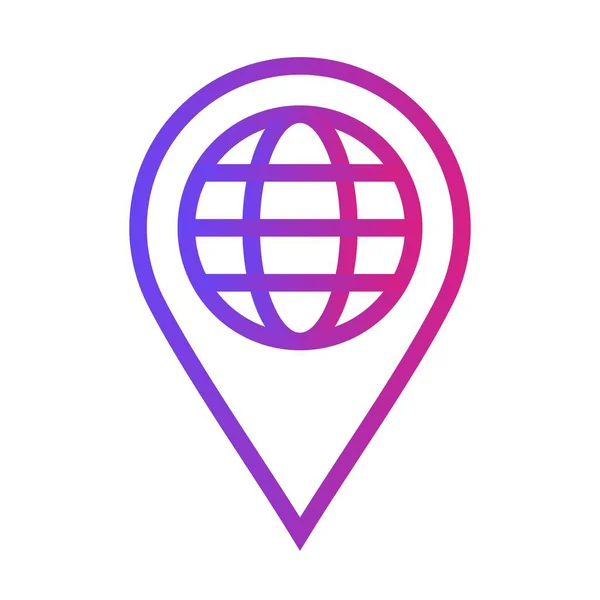 Icône Localisation Globale Dégradée Sur Fond Blanc Utiliser Dans Interface — Image vectorielle