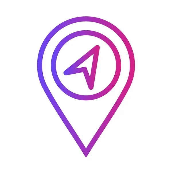 Gradient Navigation Arrow Location Icon White Background Use Web Application — 스톡 벡터